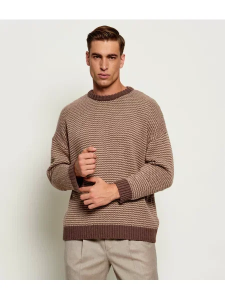 Drykorn Pulover Neelio | Relaxed fit cu adaos de lână maro