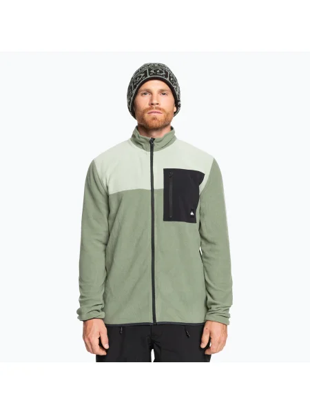 Férfi Quiksilver Aker Full Zip Fleece tengeri spray snowboard melegítőfelső. Méret: M zöld