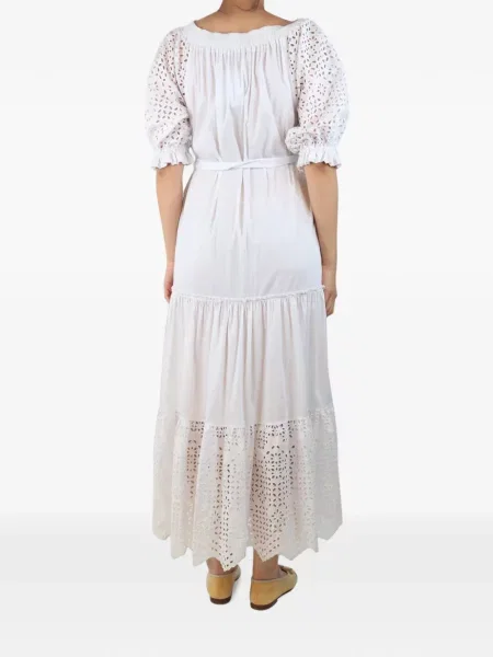 Rochie D.exterior cu broderie alb