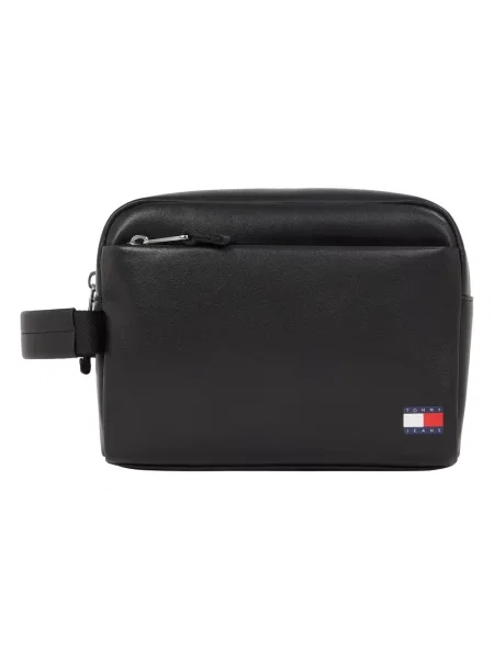 Torba Tommy Jeans skórzana czarna