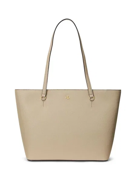Lauren Ralph Lauren τσάντα shopper γυναικεία δερμάτινη μπεζ