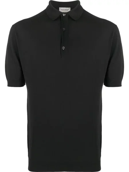 Polo John Smedley cu mâneci scurte scurt negru