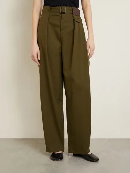 Loewe Spodnie Z Materiału Typu Marlene gruen khaki