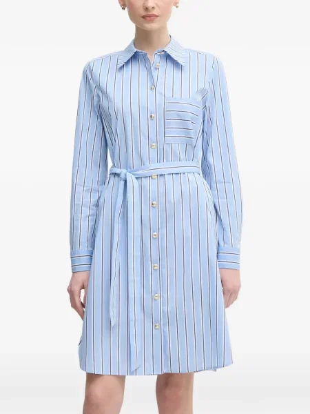 Rochie tip cămașă Marc Aurel de costum albastru