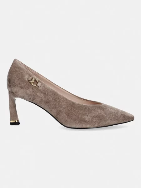 Coccinelle pantofi cu stiletto din piele întoarsă bej