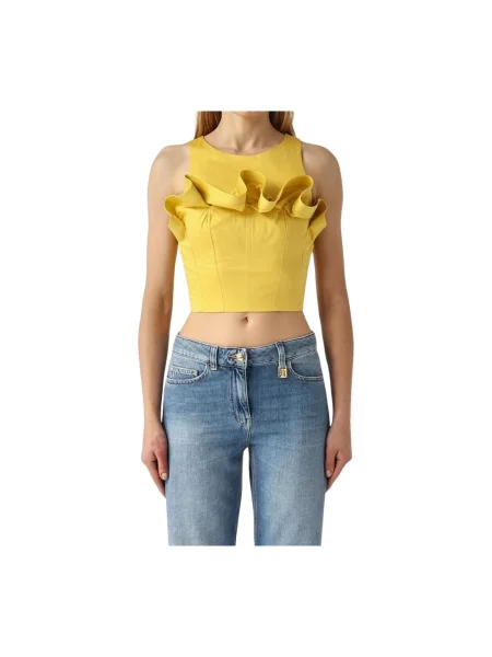Top Elisabetta Franchi bez rękawów żółty
