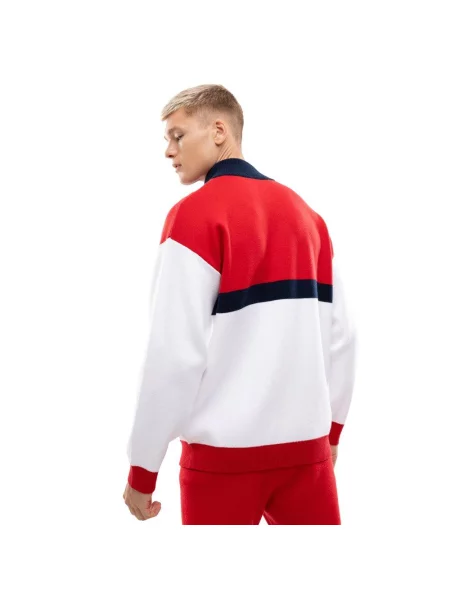 Sweter dzianinowy ze stójką Siroko Sapporo red czerwony