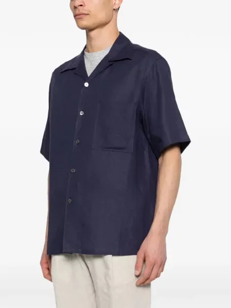 Cămașă Zegna de in albastru