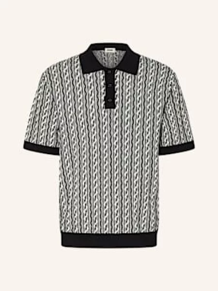 Drykorn Úpletová Polokošile Tamian Relaxed Fit černá bílá