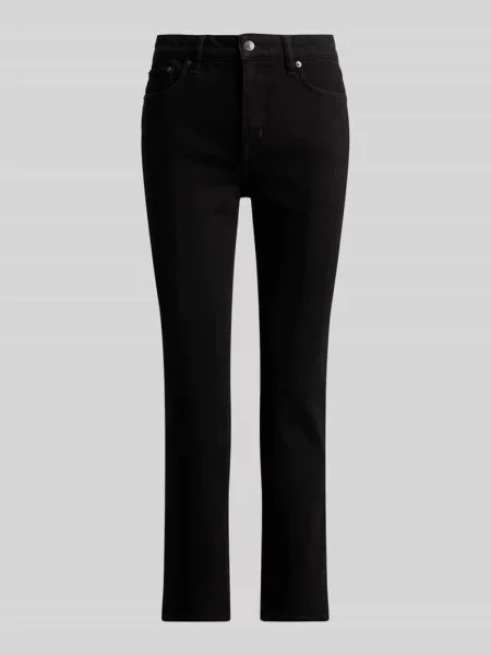 Jeansy o kroju straight fit z mieszanki bawełny Lauren Ralph Lauren czarne