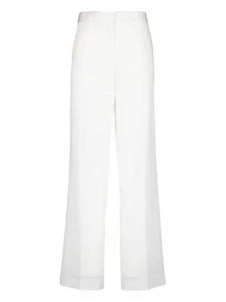 Pantaloni Matteau din țesătură twill alb