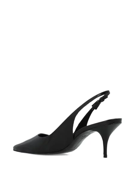 Pantofi cu toc Black Suede Studio din piele de căprioară slingback negru