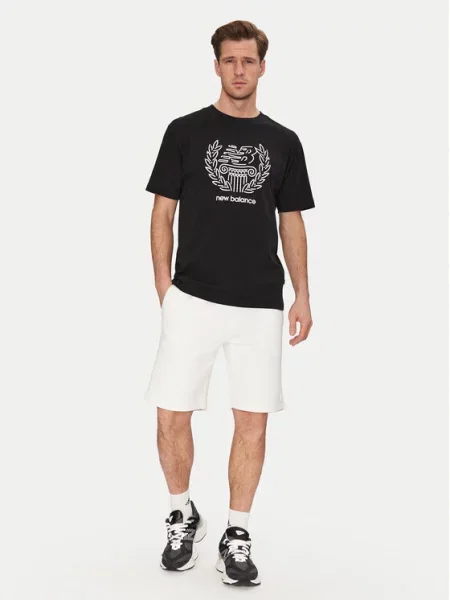 New Balance T-Shirt Relaxed Fit μαύρο