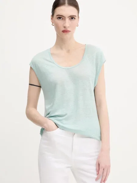 Ленена тениска United Colors of Benetton дамска тюркоазено