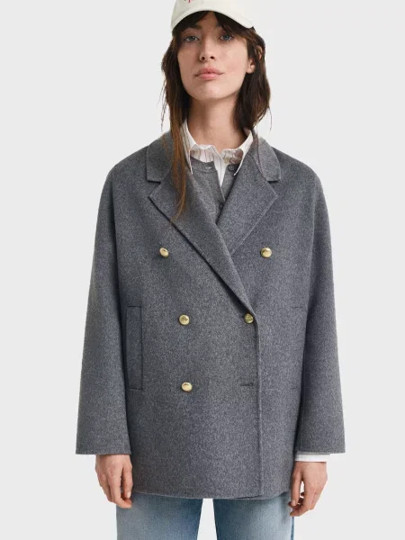 Вовняне пальто Gant сіре