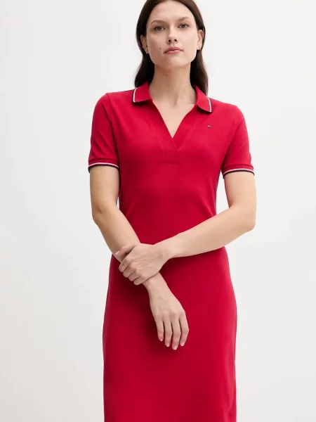 Tommy Hilfiger sukienka mini dopasowana czerwony