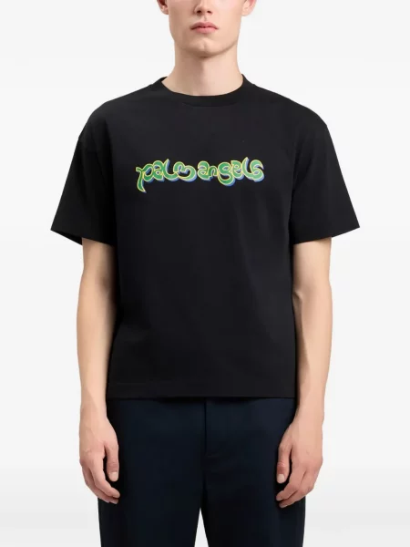 Tricou Palm Angels cu autograf negru