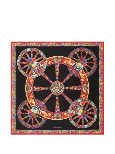 Fular Dolce & Gabbana de mătase cu imagine negru