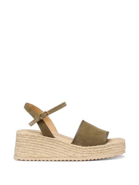 Espadrile Geox cu platformă cu cataramă verde
