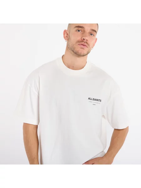 Тениска AllSaints Underground Ss Crew Ashen White M бяло