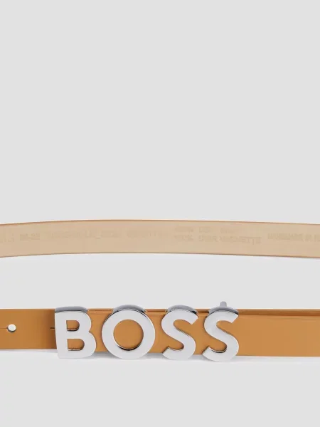 Шкіряний ремінь Boss бежевий
