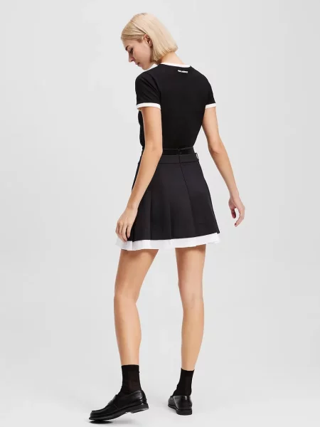 Karl Lagerfeld spódnica mini rozkloszowana czarny