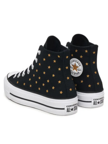 Converse Tornacipő Chuck Taylor All Star Lift Platform Embroidered Stars fekete