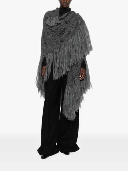 Poncho Chiara Is cu franjuri gri