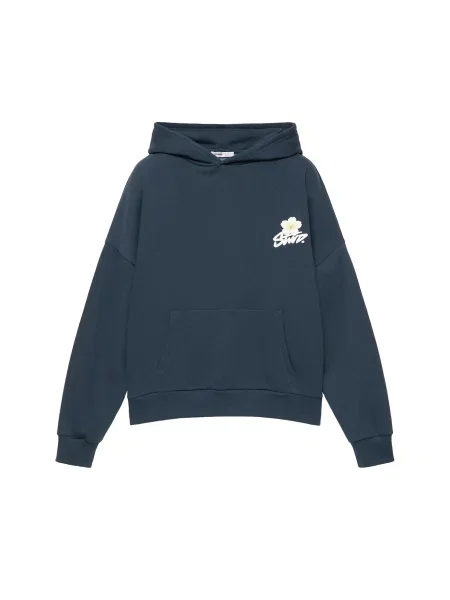 Pull&Bear Mikina STWD námořnická modř / žlutá bílá