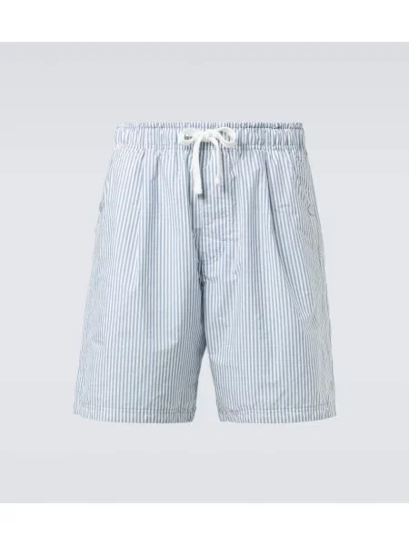 Pruhované bermudy Stone Island s kamínky modré