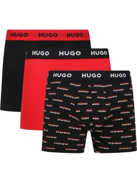 HUGO Boxeri roșu alb negru