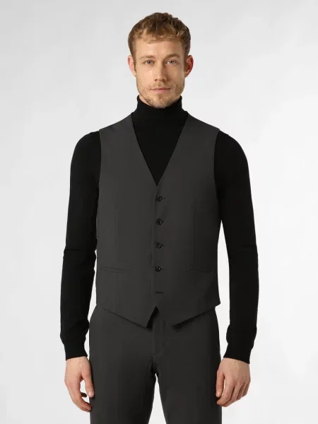 Finshley & Harding London kamizelka modułowa Mężczyźni Slim Fit jednolity 44 szary