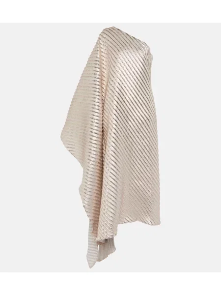 Maksi sukienka maxi Taller Marmo żakardowa garniturowa srebrna