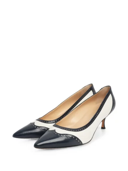 Pantofi cu toc Manolo Blahnik din piele albastru
