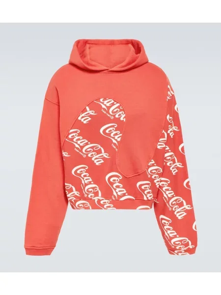 Hoodie Erl s potiskom oranžna