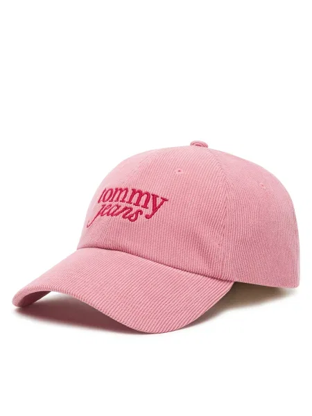 Шапка с козирка Tommy Jeans Script розов