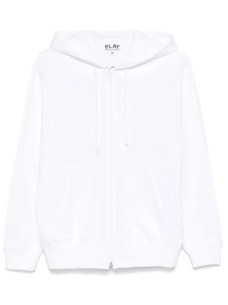 Bluza z kapturem Comme Des Garcons Play w serca biała