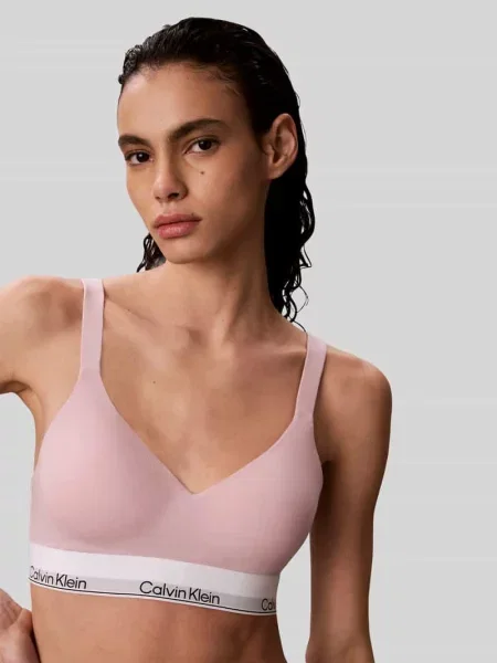 Biustonosz typu bralette z mieszanki bawełny Calvin Klein Underwear różowa