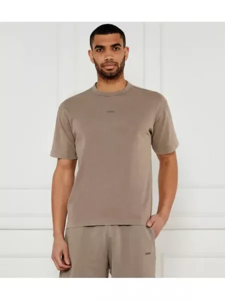 HUGO Tricou Docku | Relaxed fit maro