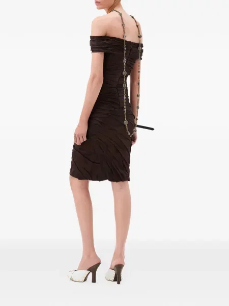 Sukienka mini Versace brązowa