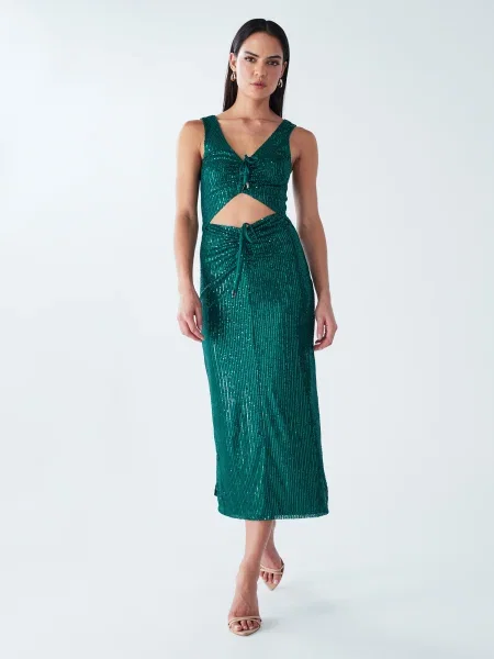 BWLDR Rochie de cocktail smarald verde