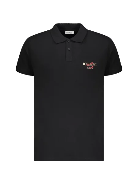 Tricou polo Iceberg cu autograf negru