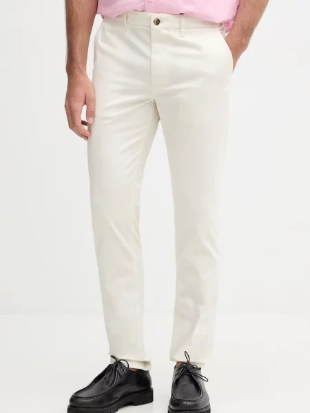 Tommy Hilfiger pantaloni slim fit pentru bărbați cu bej