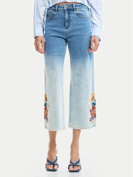 Desigual Jeansy Coco Straight Fit niebieski