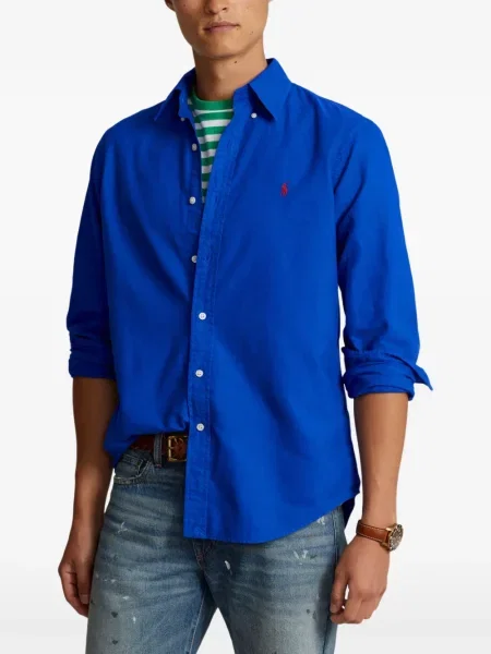 Tricou polo Polo Ralph Lauren cu glugă cu blană cu broderie roșu