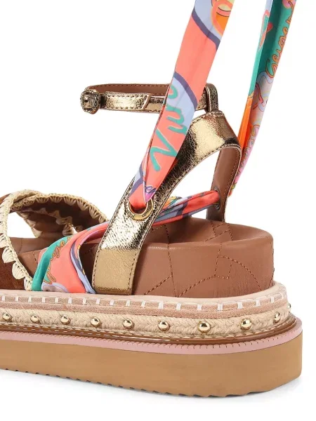 Szal Kurt Geiger London skórzana brązowa