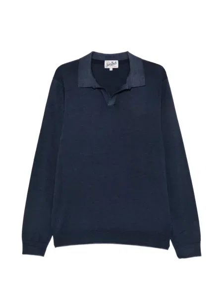 Lung tricou polo Mc2 Saint Barth albastru