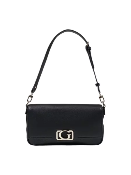 Lniana torebka Guess czarna