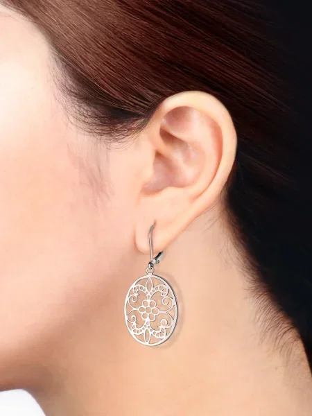 ELLI Cercei Ornament' argintiu