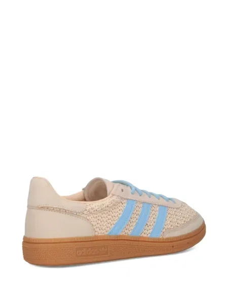 Koszulka Adidas w paski zamszowa z dekoltem w serek zielona